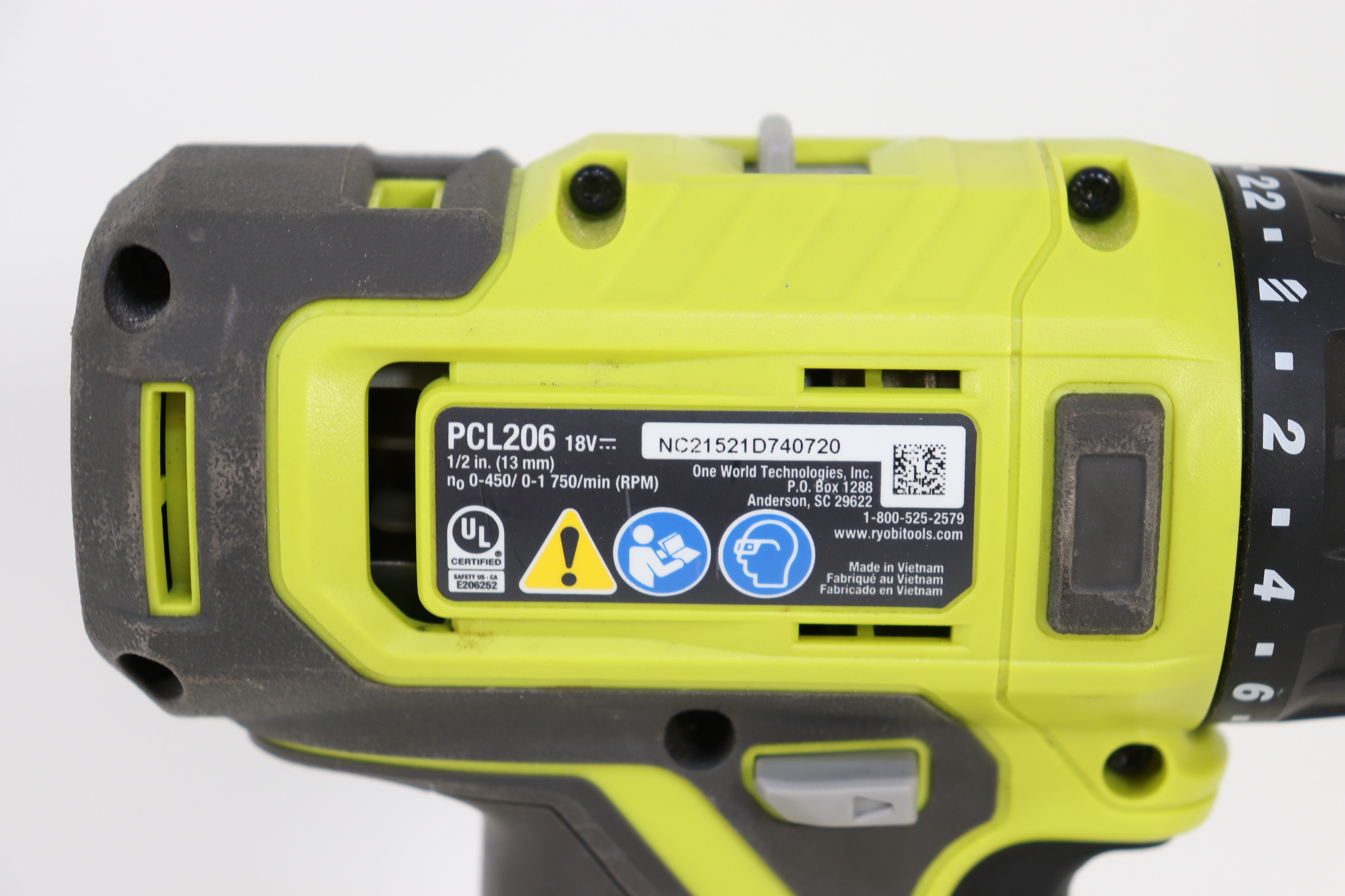 Ryobi PCL206 ONE+ 18-Volt Lithium-Ion Cordless 1/2 in. Drill/Driver