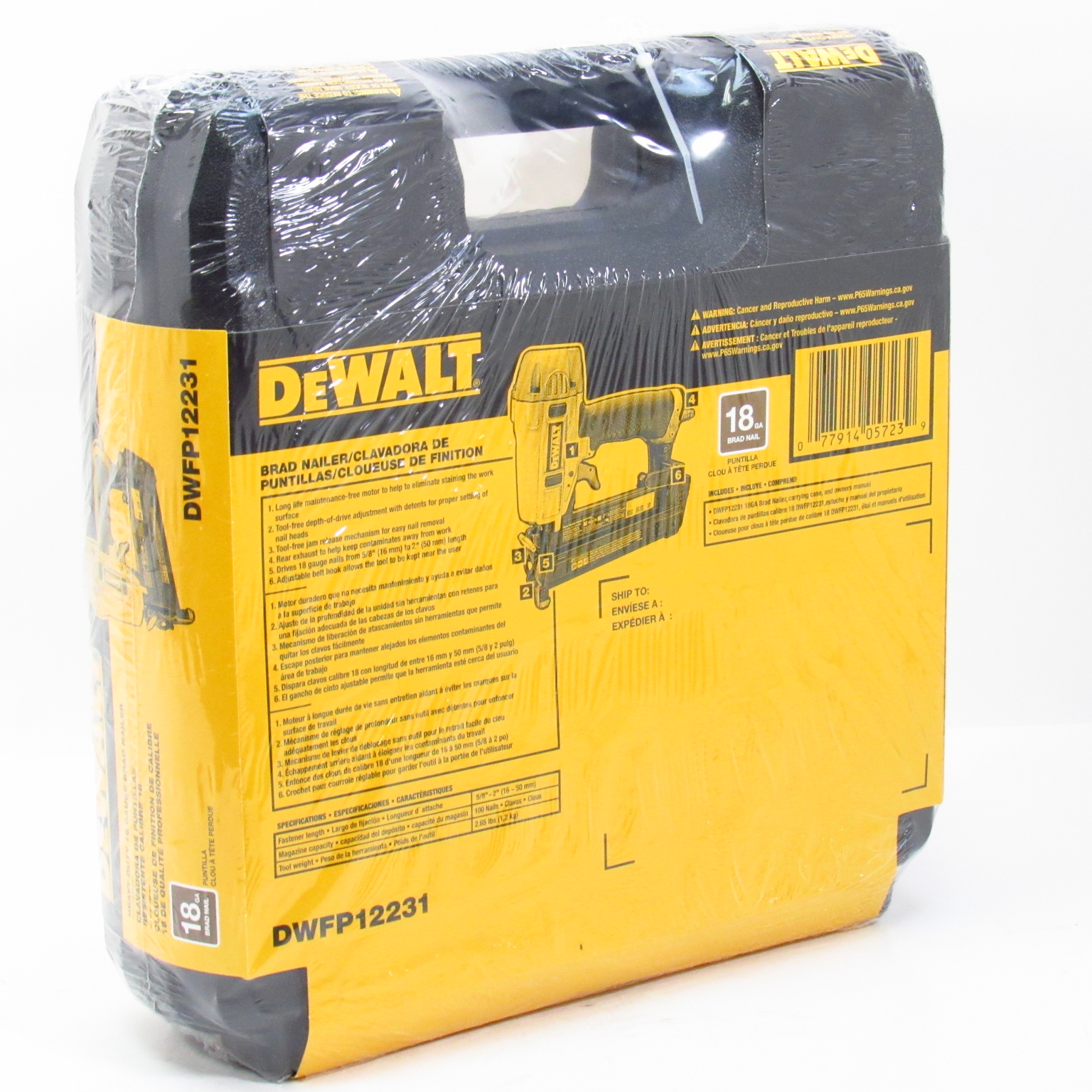 DeWalt DWFP12231 18-Gauge 2'' Air Pneumatic Brad Nailer