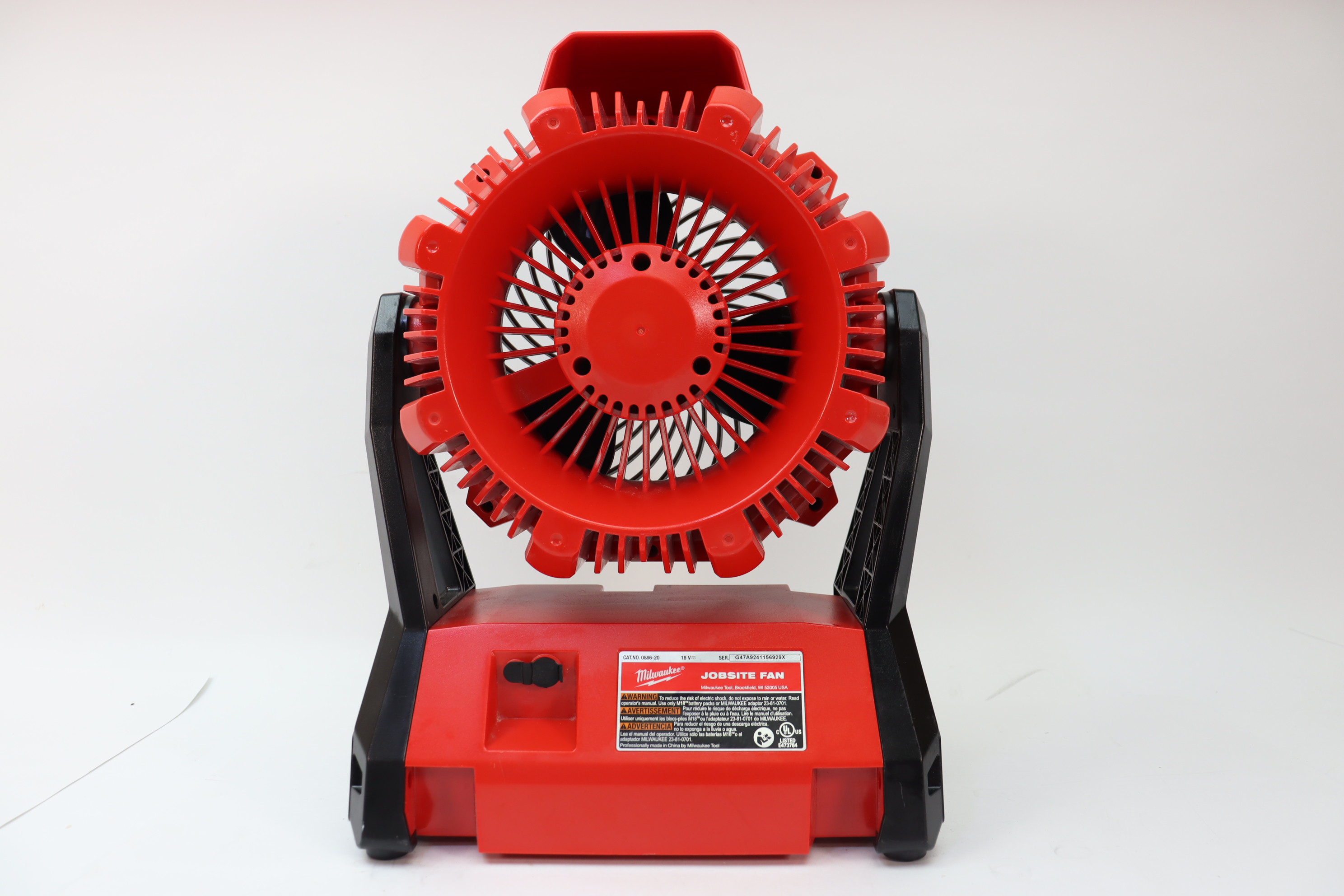 Milwaukee 0886-20 M18 18 Volt Cordless 3-Speed Jobsite 7-Inch Fan