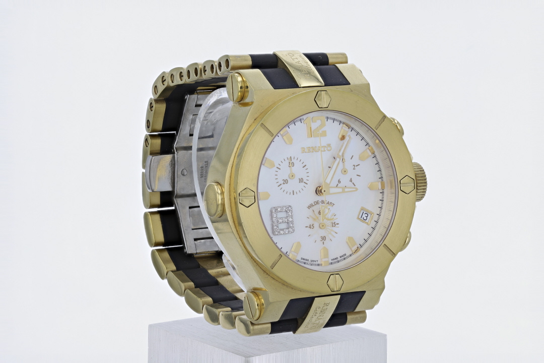 Renato Wilde Beast Diamond Accent Mother of Pearl Dial Men display picture 1