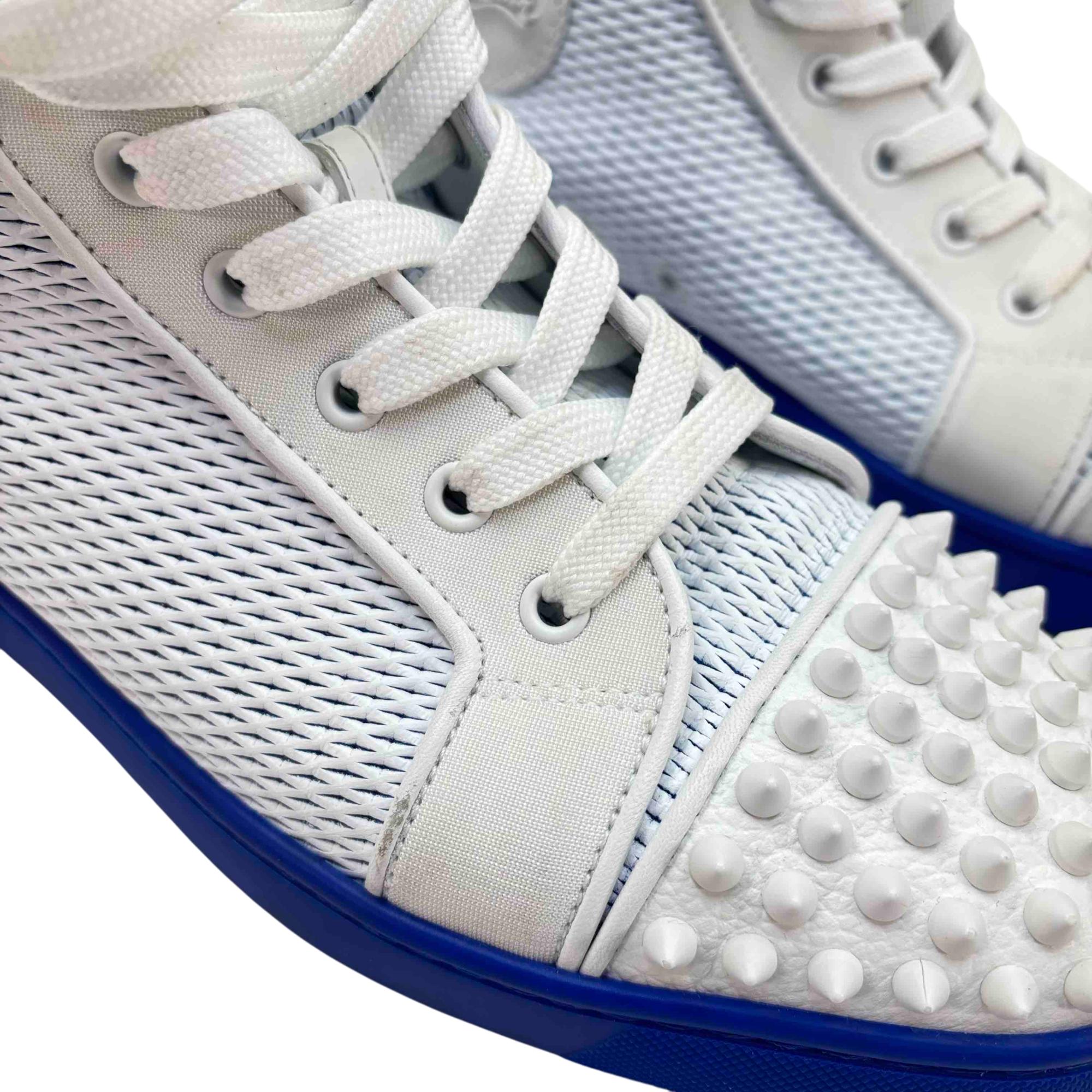 Christian Louboutin Louis Lou Spikes Orlato Flat High Tops Blue