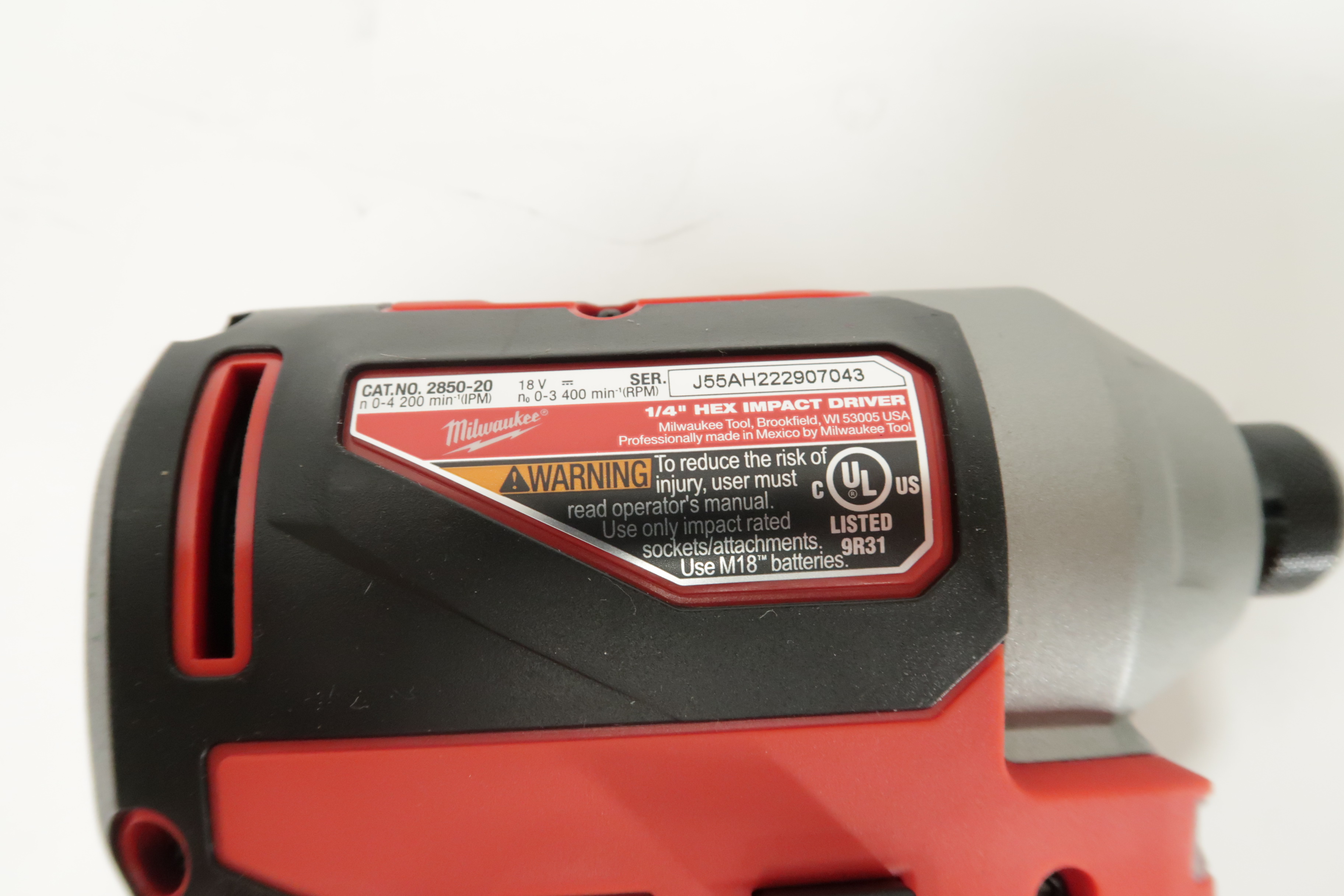 Milwaukee 2850-20 M18 18V Brushless Cordless 1/4