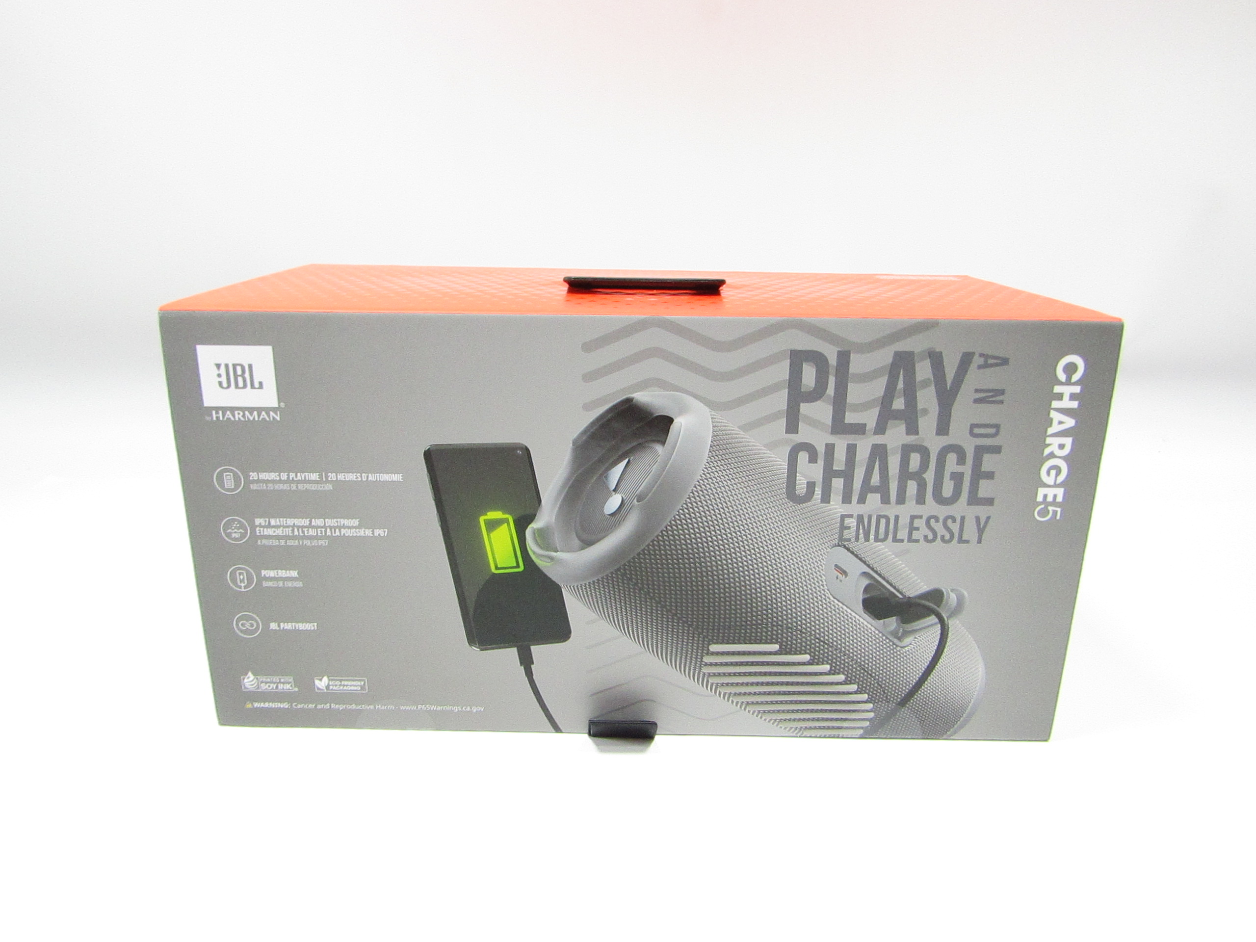 JBL Charge 5 Gray Waterproof Portable Bluetooth Speaker