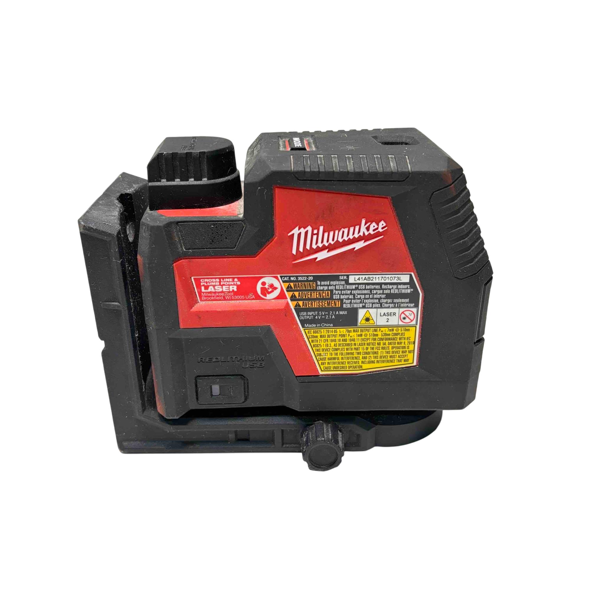 Niveau Laser Milwaukee 3522-21 - Ligne Verte Croisée, Point, Rechargeable Par USB, Pour Chantier Et Bricolage