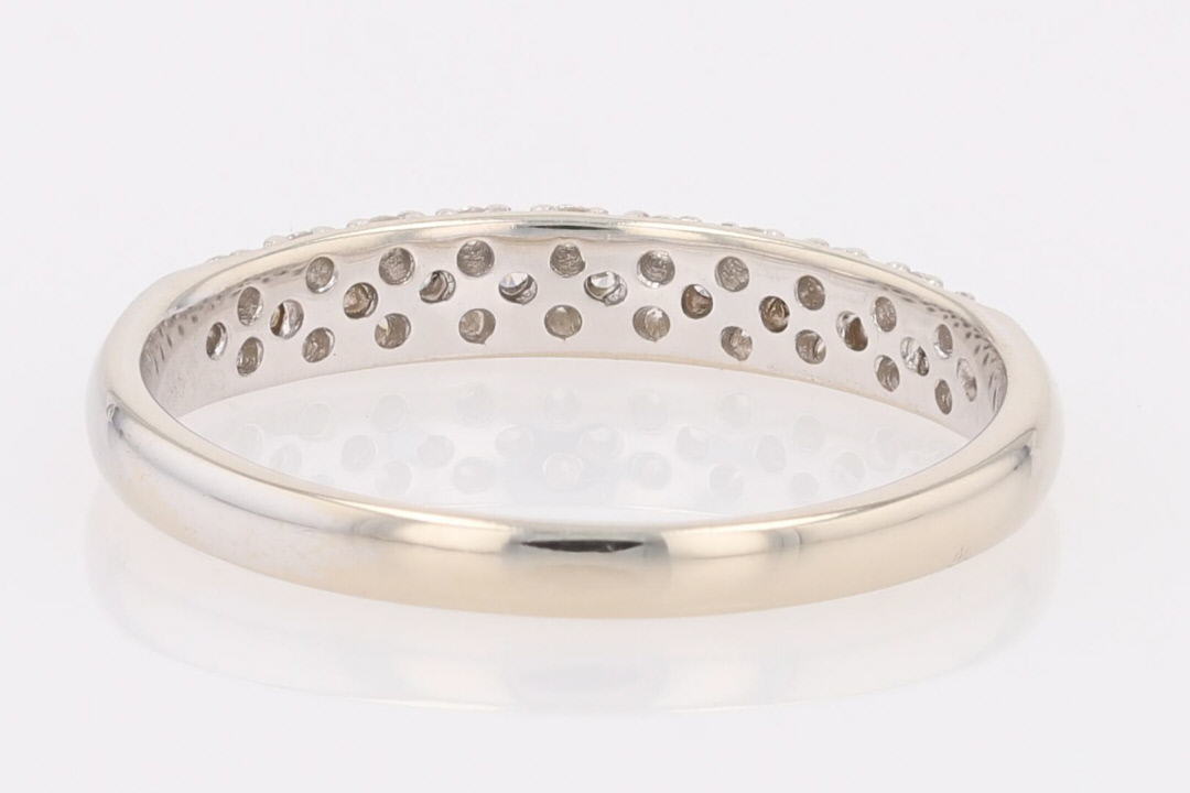 .14ctw Round Cut Diamond Cluster Wedding Band Ring 14k White Gold Size 6.75