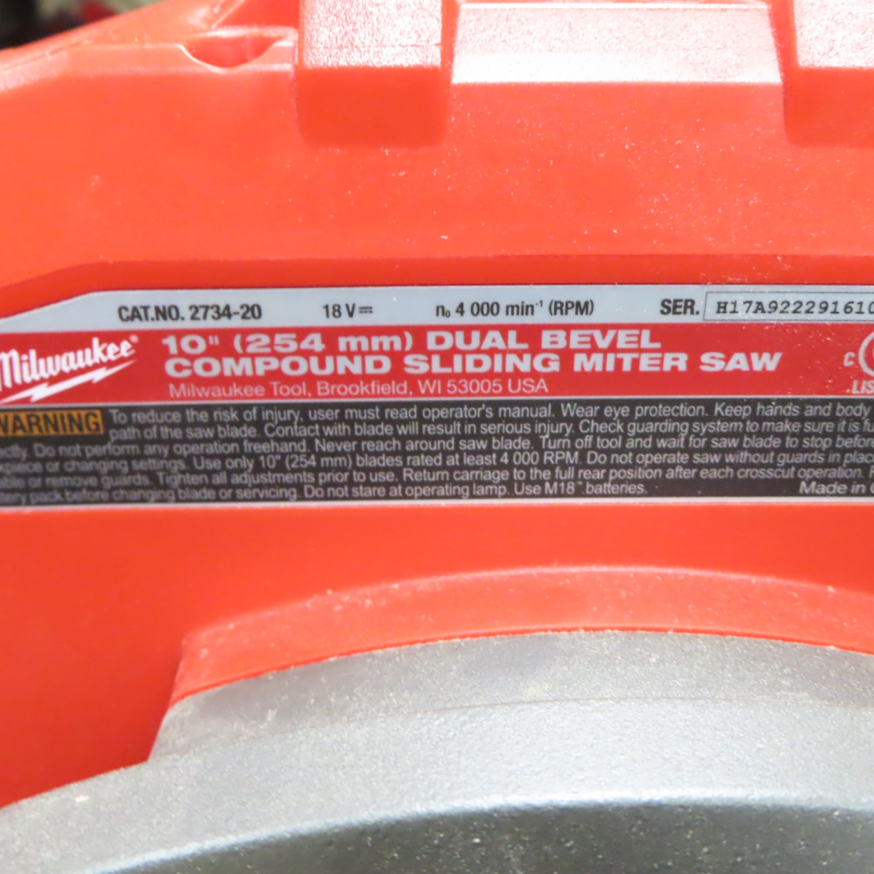 Milwaukee 273420 M18 FUEL 18V 10" Cordless Miter Saw (Local PickUp Only)