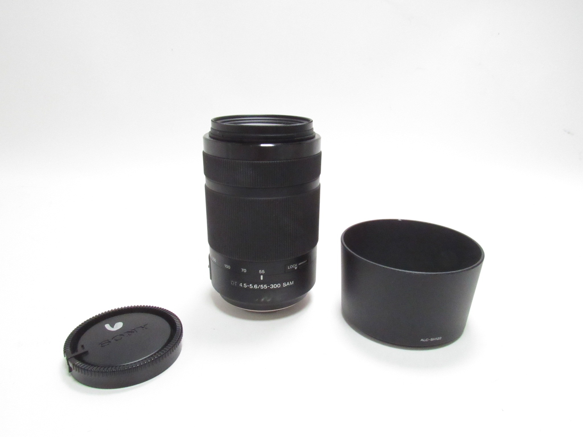SONY DT 4.5-5.6 / 55-300 SAM フード、前後キャップ SONY DT 4.5-5.6