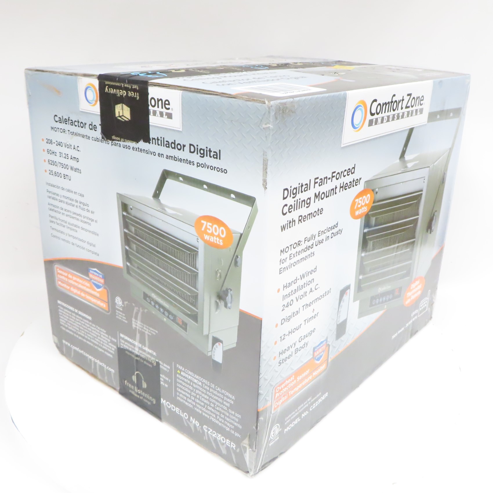 Comfort Zone CZ230ER 7500W 25,600 BTU Ceiling Mount Heater (Local Pick