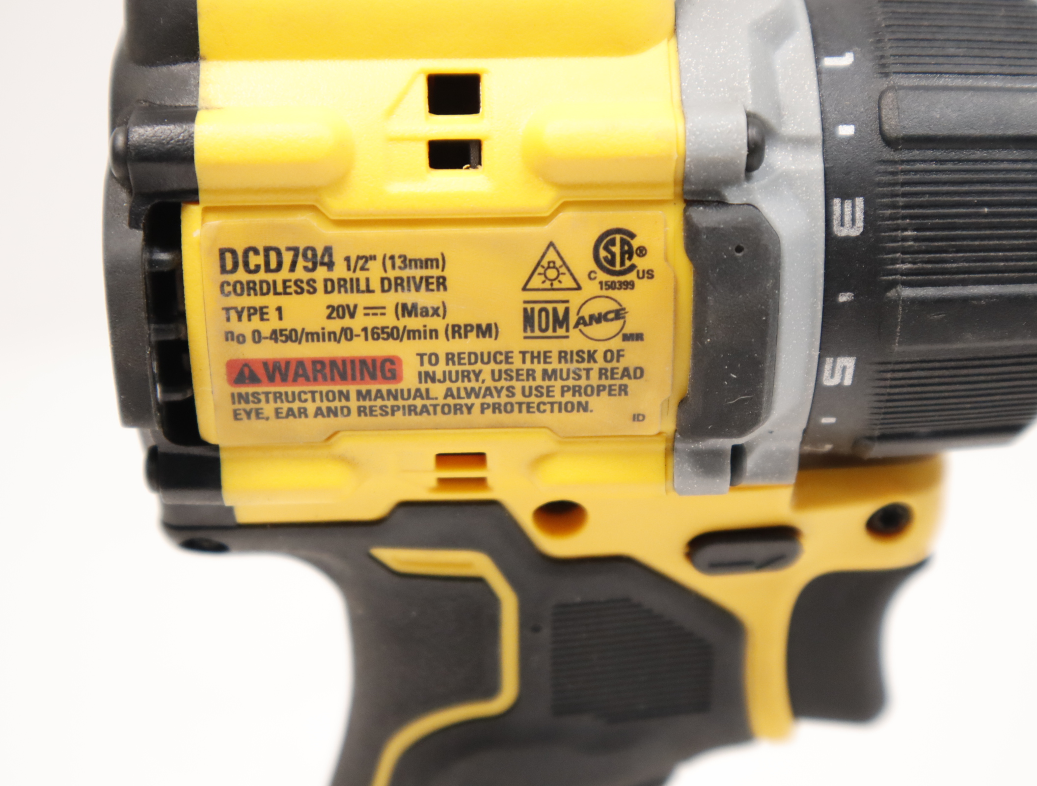 DeWalt DCD794 1/2" 20V Cordless Compact Drill/Driver Tool Only