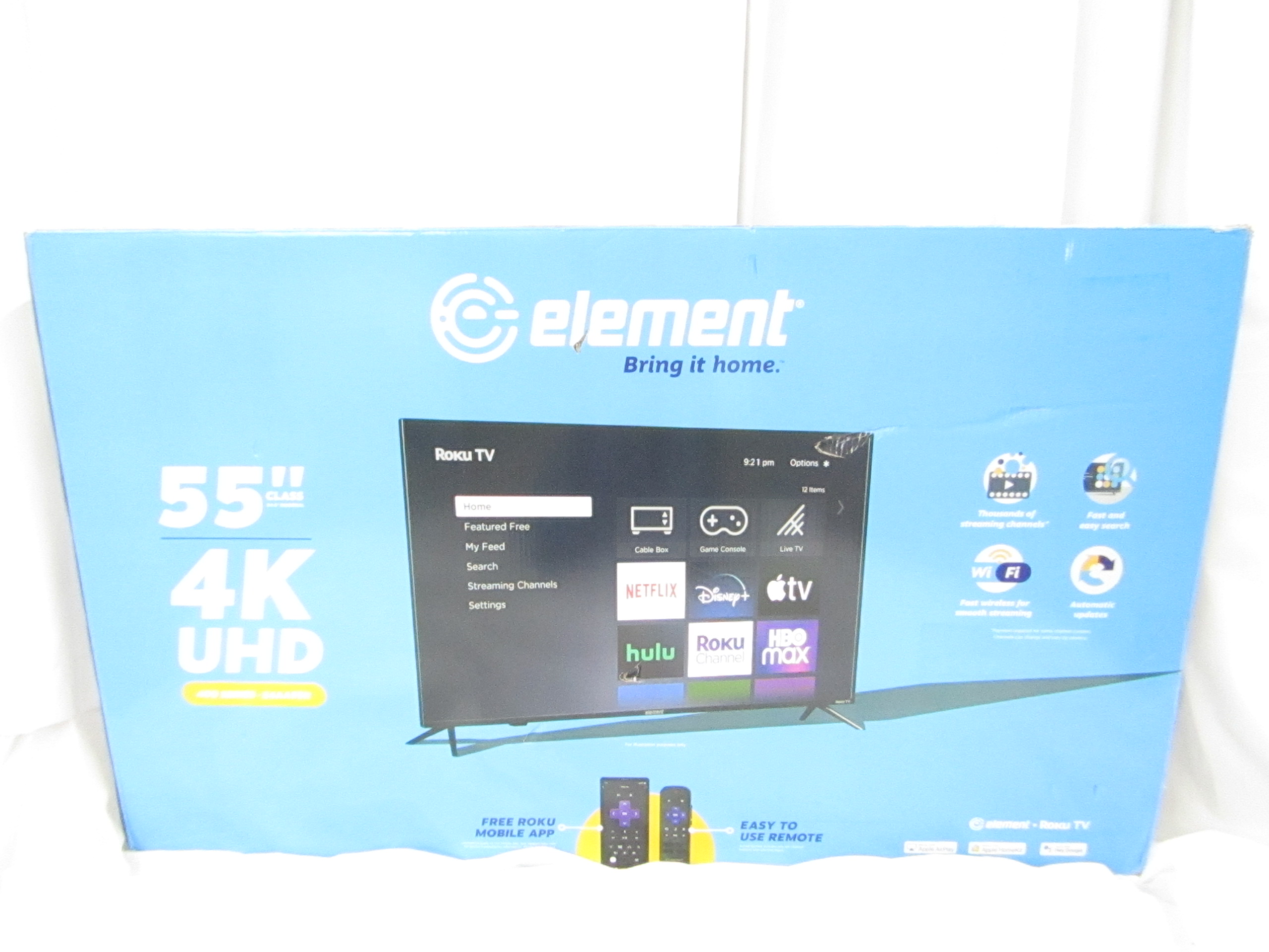 Element 55 Inch 4K UHD 400 Series Roku Smart T.V. E4AA55R Local