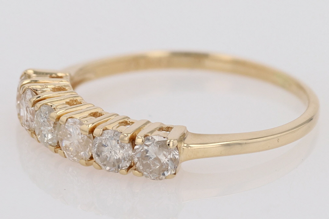 .60ctw Round Cut Diamond Prong Set Wedding Band Ring 14k Yellow Gold ...