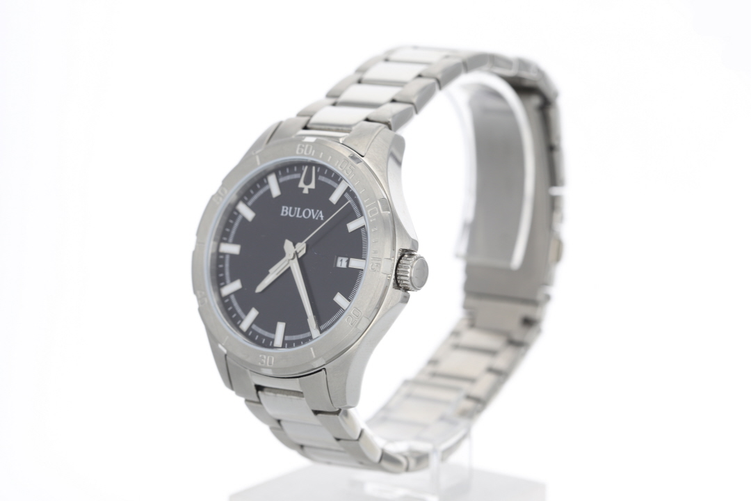Bulova Sports Classic Black Dial Quartz Stainless Steel Men's Wristwatch