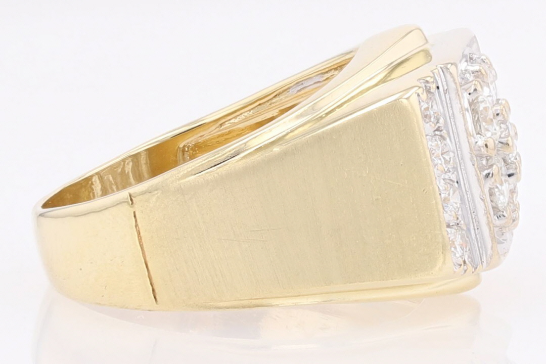 1.10ctw Round Cut Diamond Cluster Statement Band Ring 14k Yellow Gold ...