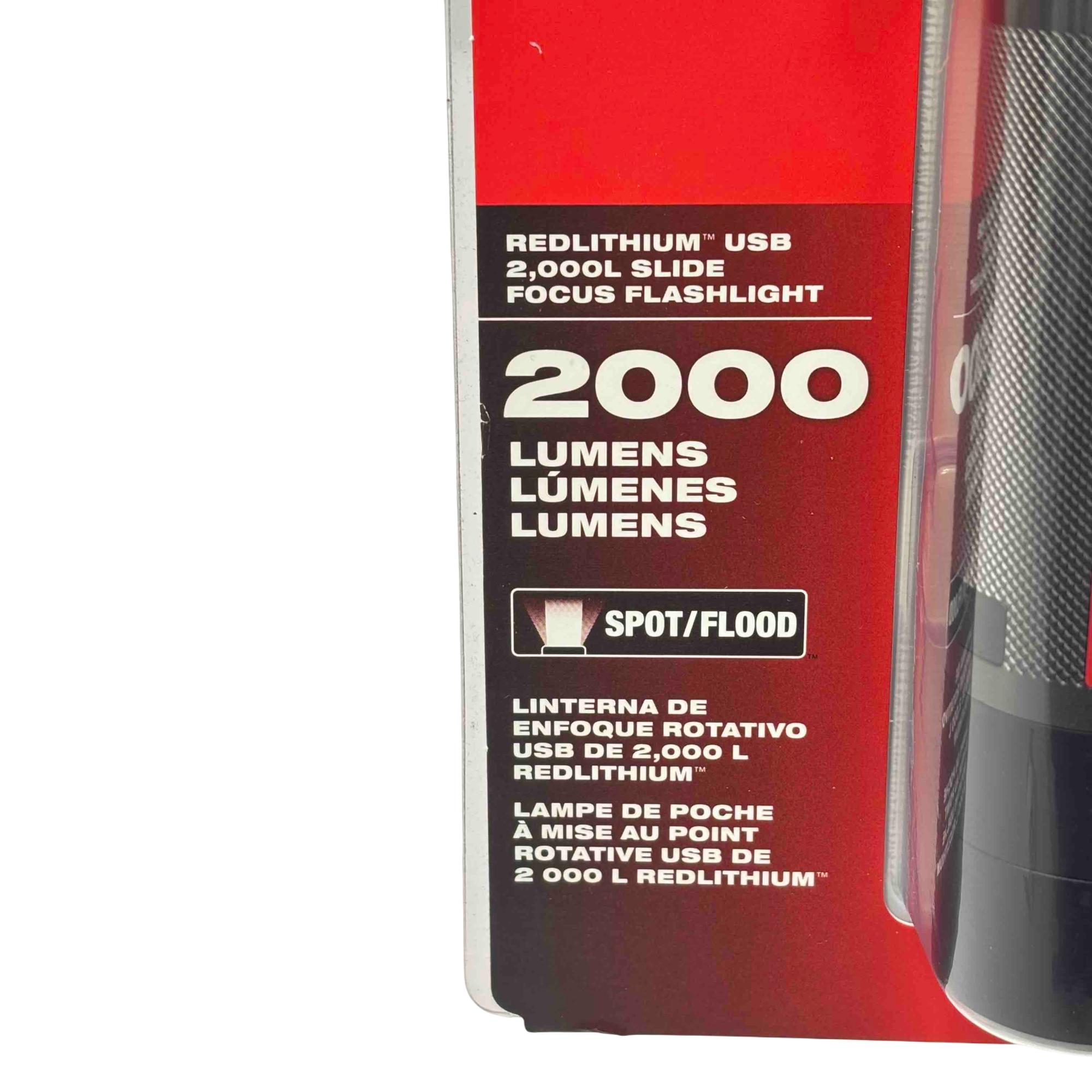 2000 lumen milwaukee flashlight L4 FL2000 USB Rechargeable Lumens This flashlight offers 4 different modes of Trueview high definition output that allows you to maximize output or extend runtime up to 24 hours The @milwaukeetool (2162-21)REDLITHIUM USB 2,000
