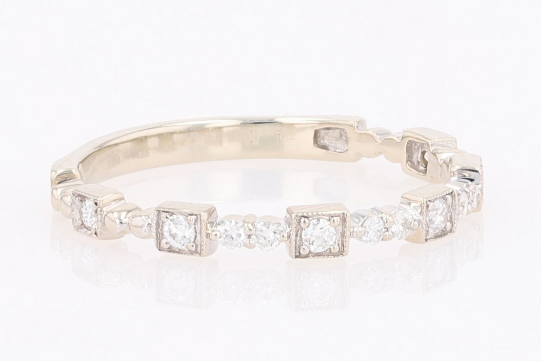 .15ctw Round Cut Diamond Prong Set Wedding Band Ring 14k White Gold ...
