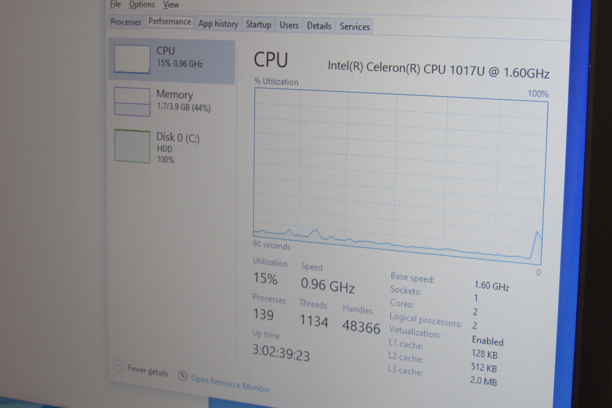 Dell Inspiron 15-3521 Win 10 Intel Celeron 1017U 1.6GHz 4GB RAM