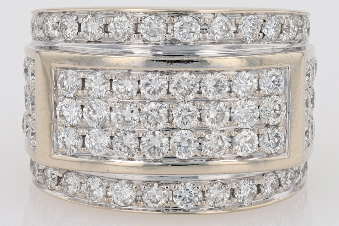 1.87ctw Round Cut Diamond Cluster Wedding Band Ring 14k White Gold Size ...