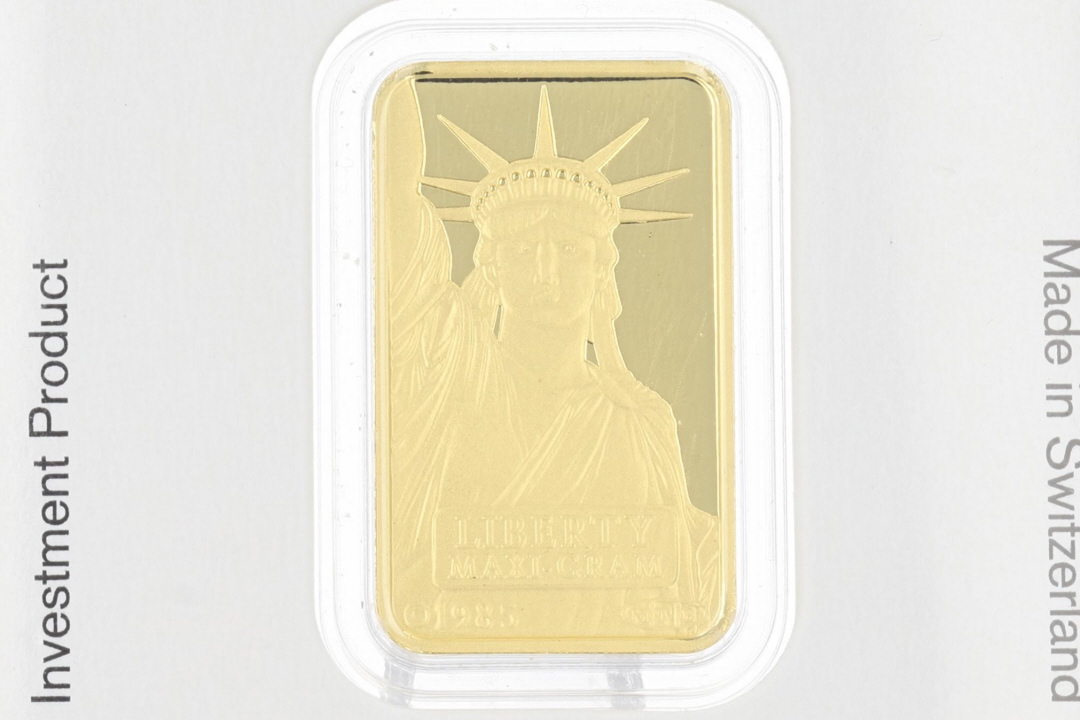 1985 Credit Suisse Valcambi 5 Gram .9999 Fine Gold Bar Liberty