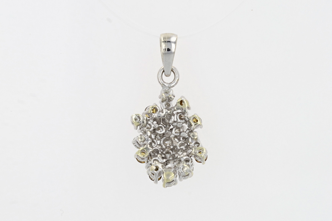 .94ctw Round Cut Diamond Cluster Pendant without Chain 14k White Gold 2