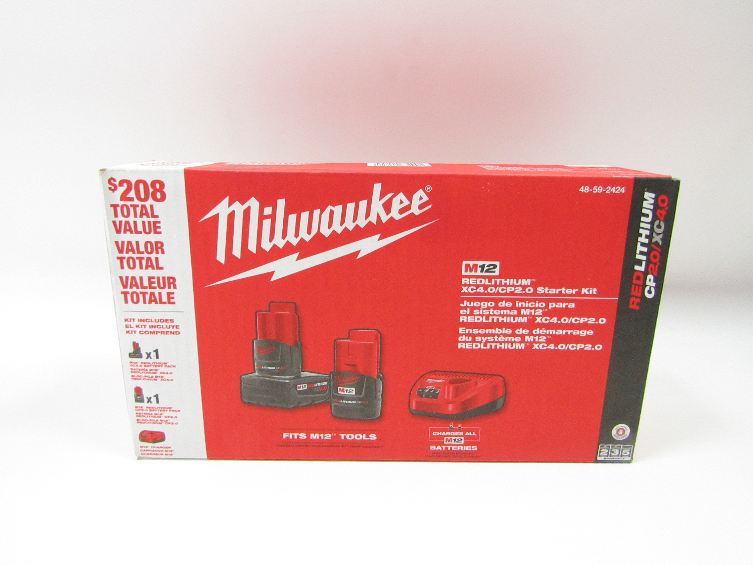 Milwaukee 48-59-2424 M12 Red Lithium XC4.0/CP2.0 Starter Kit