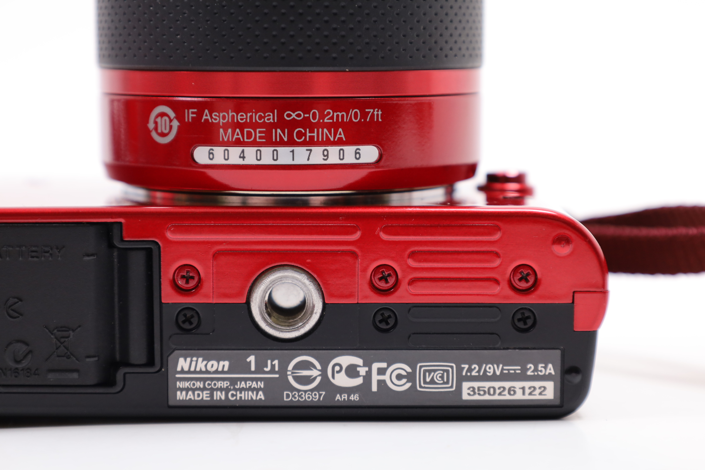 Nikon 1 J1 10.1MP 1080p Mirrorless Digital Camera - Red