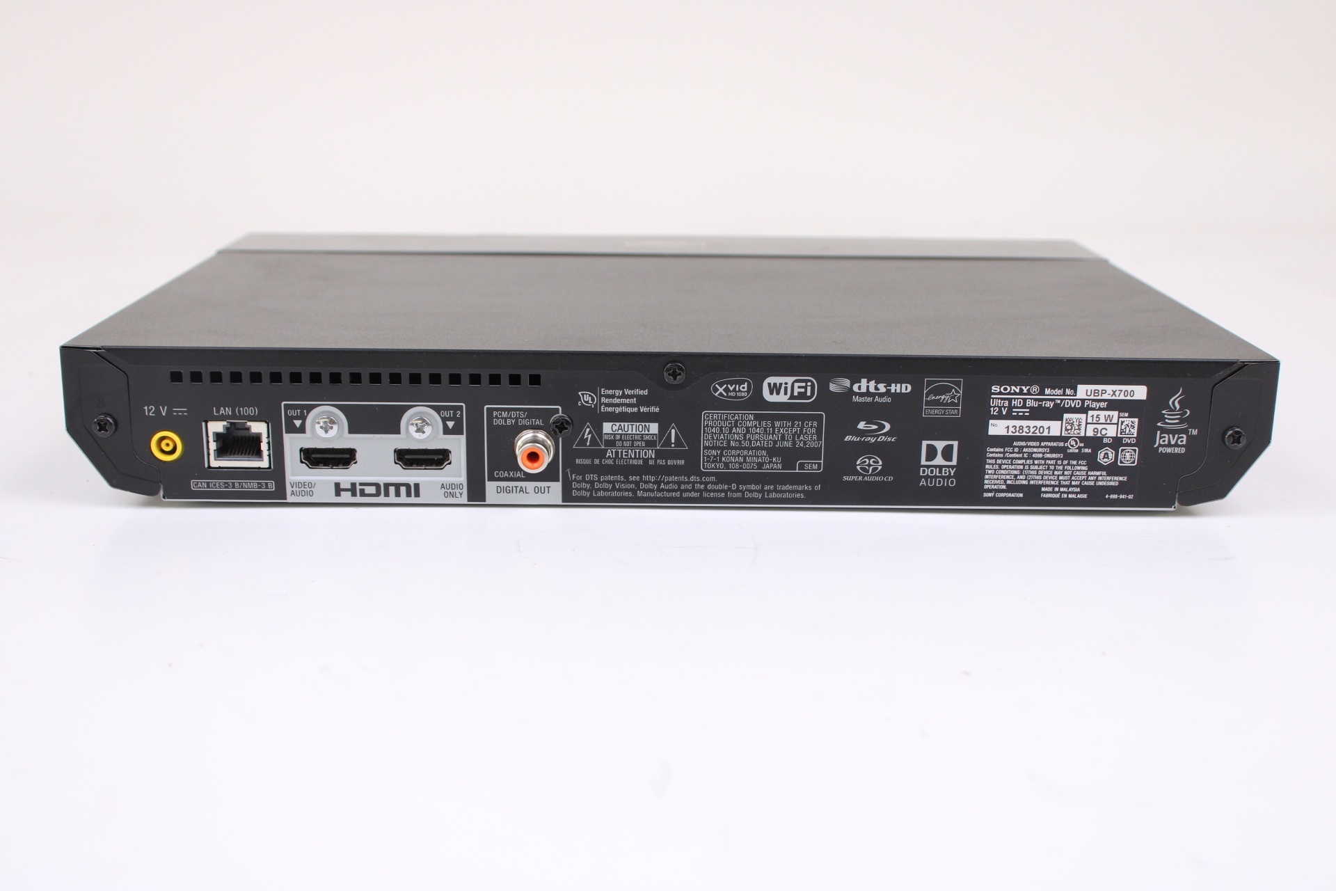 Sony UBP-X700 4K Ultra HD Home Theater Black Body Streaming Blu