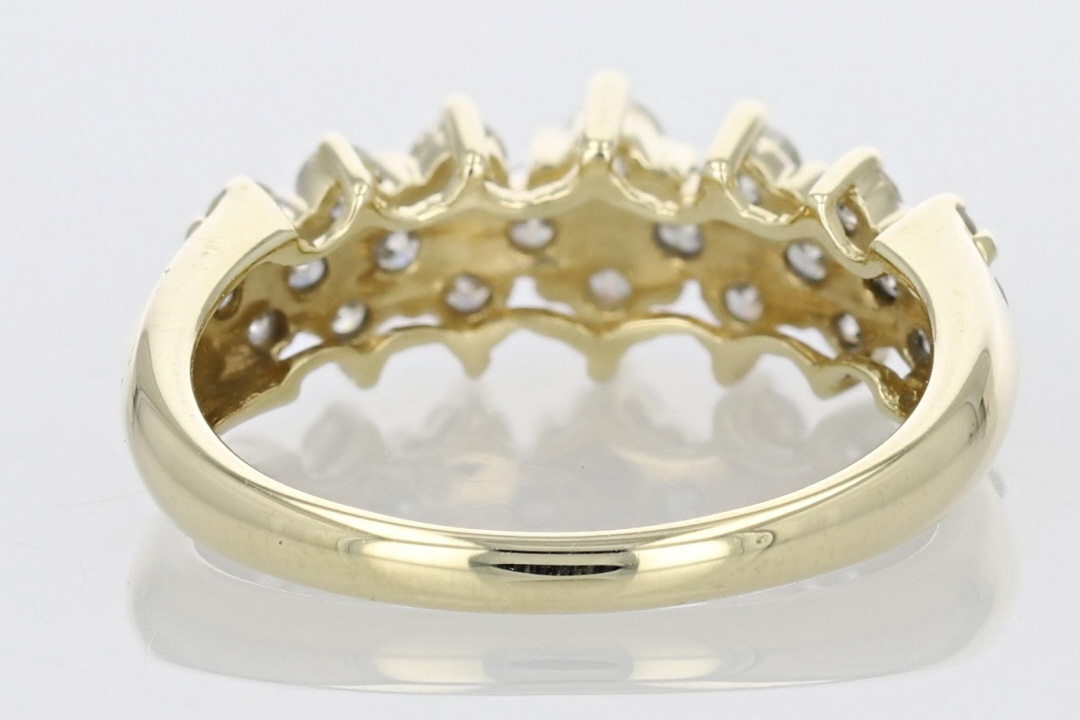 1.22ctw Round Cut Diamond Cluster Wedding Band Ring 10k Yellow Gold Size 7