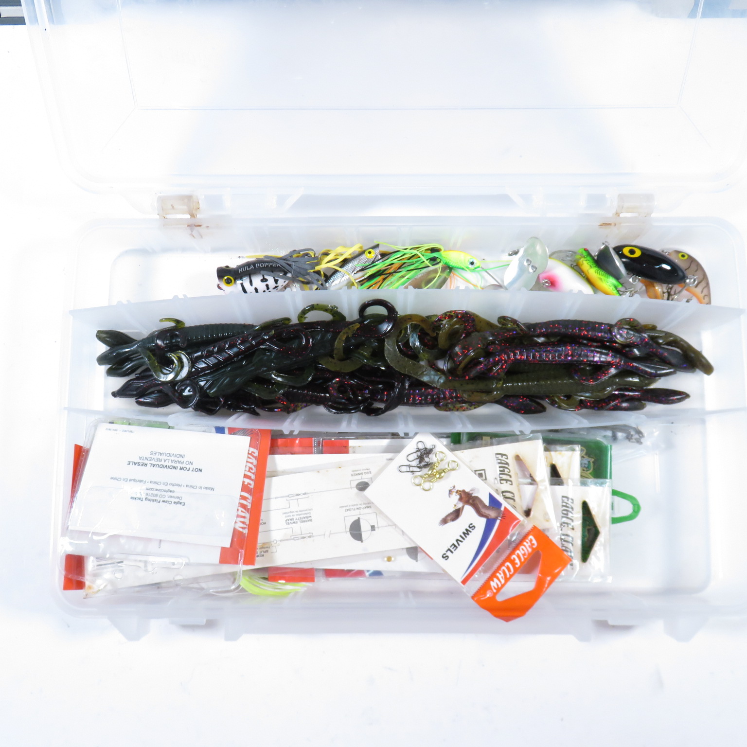 Assorted Freshwater Fishing Tackle Bundle w/ Storage Box