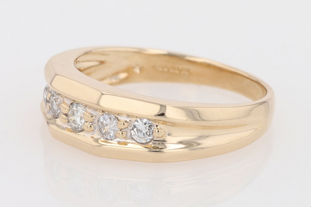.50ctw Round Cut Diamond Prong Set Wedding Band Ring 14k Yellow Gold ...