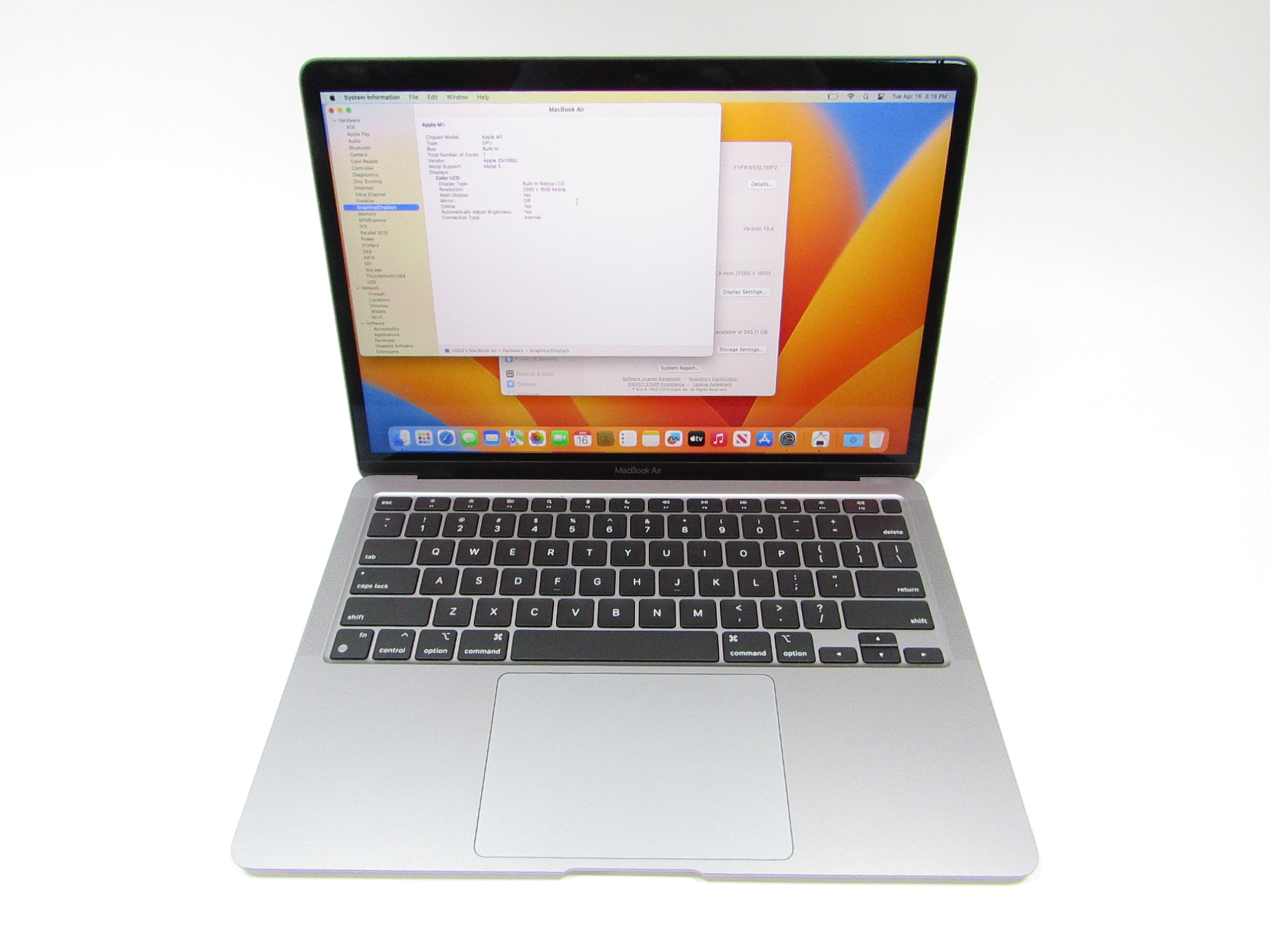 Apple MacBook Air 2020 MGN63LL/A Apple M1 3.2GHz 8GB RAM 256GB SSD