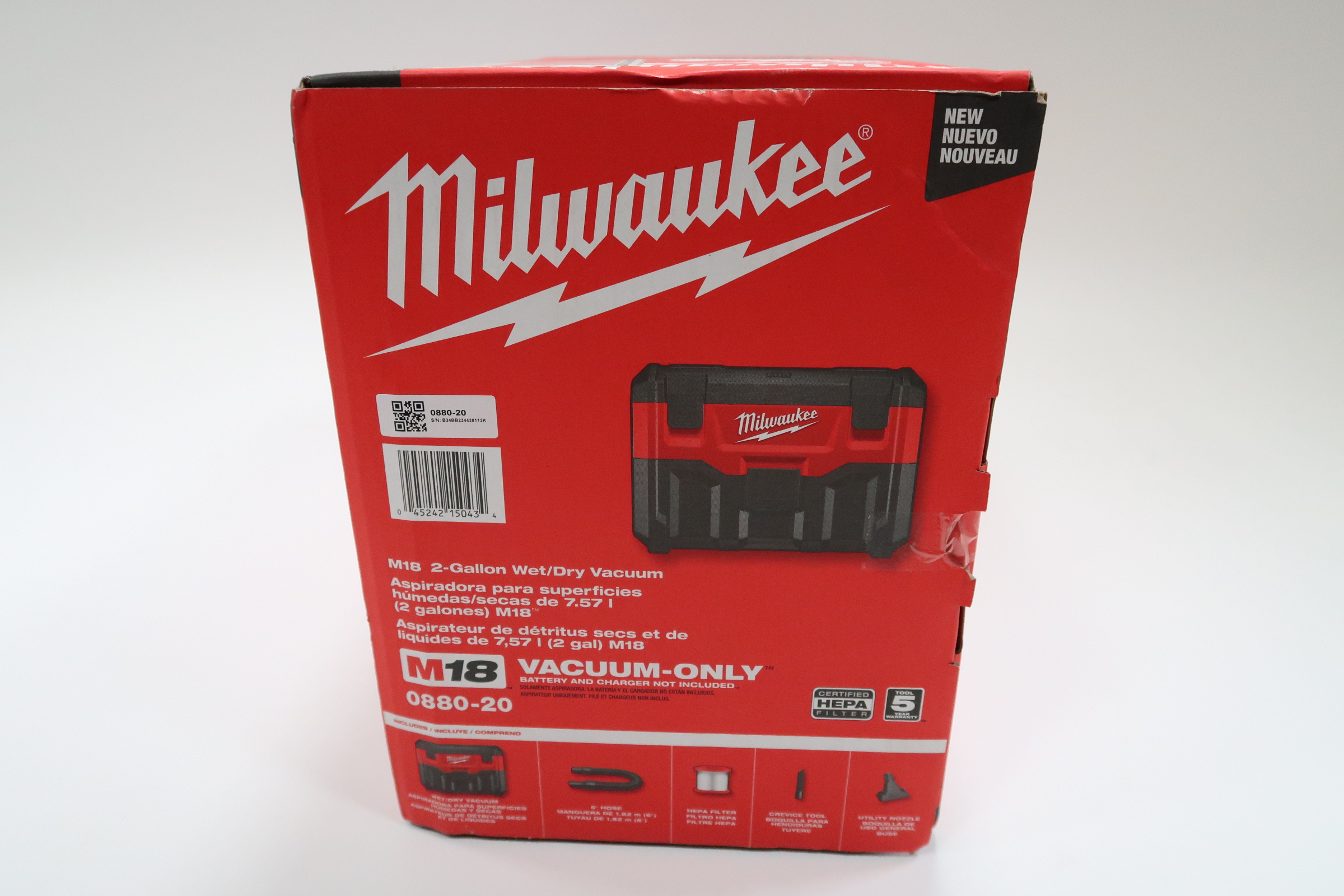 Milwaukee 0880-20 M18 18-Volt 2 Gal. Lithium-Ion Cordless Wet/Dry ...