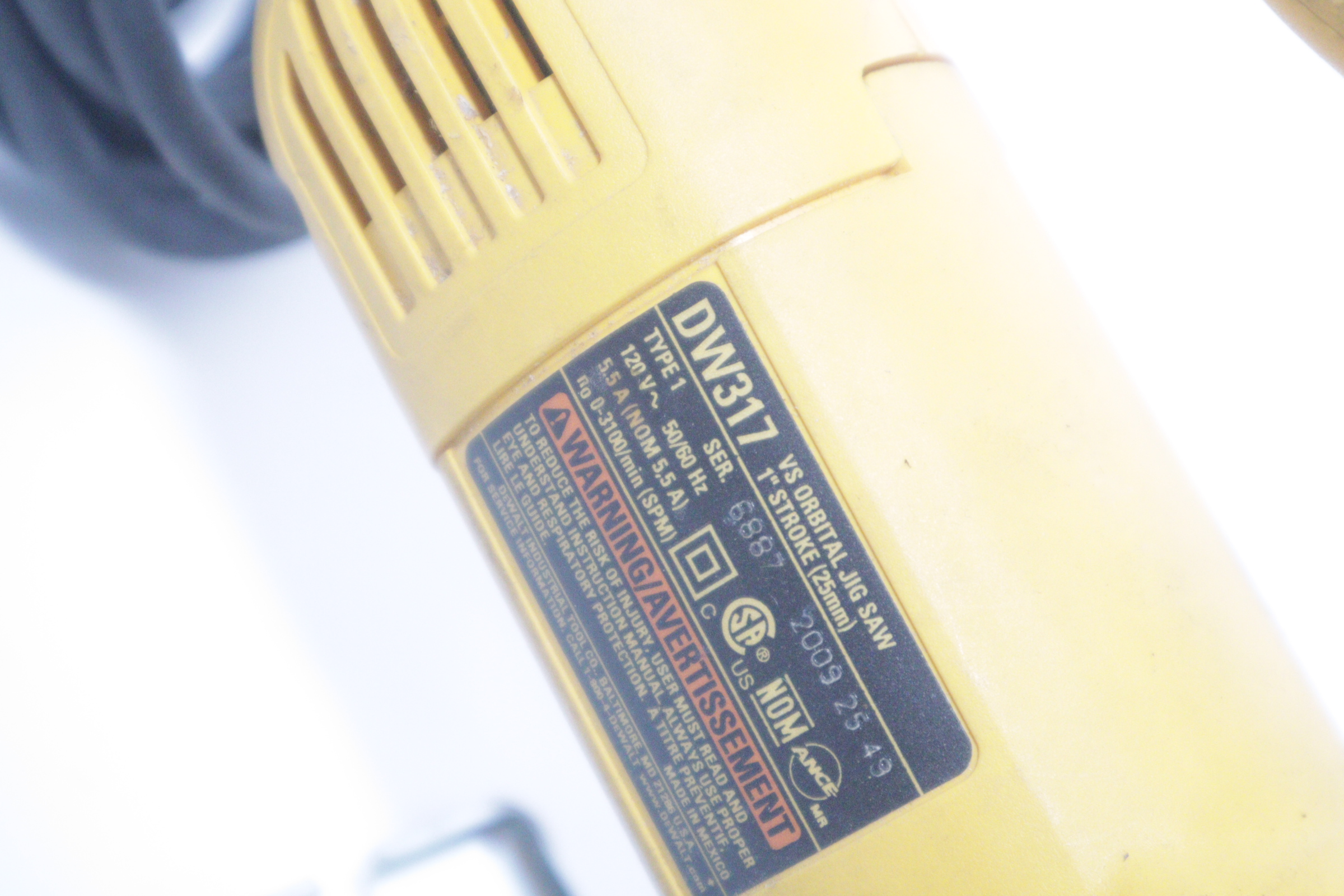 DeWalt DW317 5.5 Amp Electric Variable Speed Jig Saw 2549