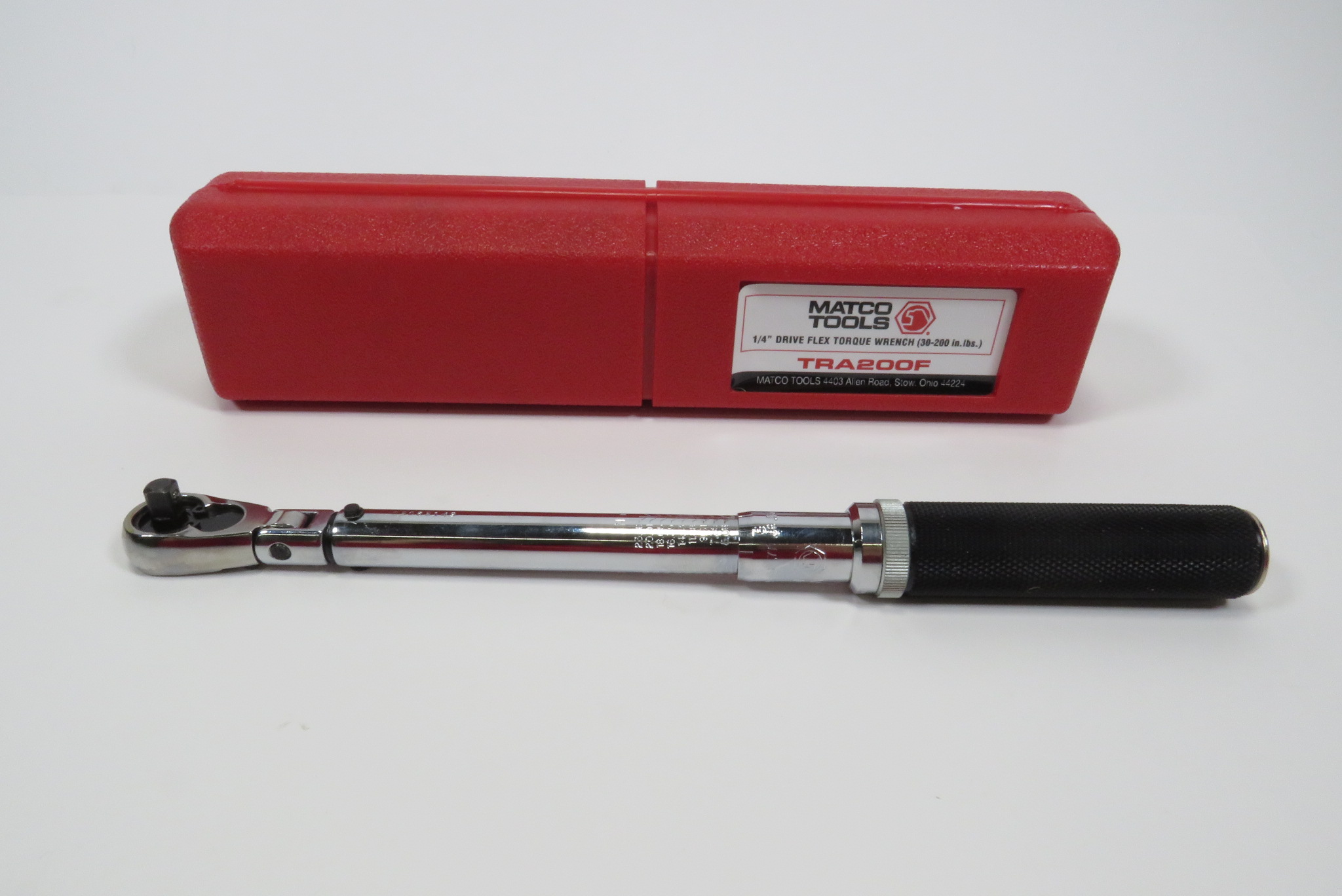 Matco Tools TRA200F 1/4" Drive Flex Head Torque Wrench