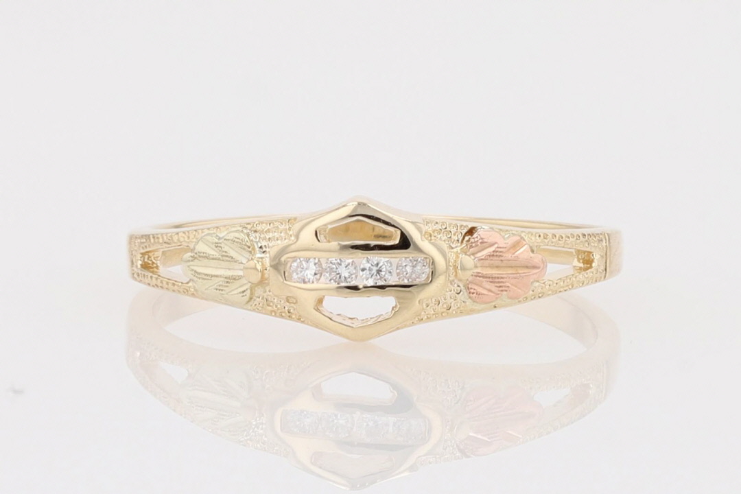 Harley-Davidson Black Hills Gold .04ctw Diamond Ring 10k Multi