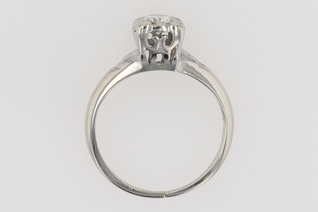 .27ctw Diamond Solitaire with Accents Engagement Ring 14k White Gold Size 5