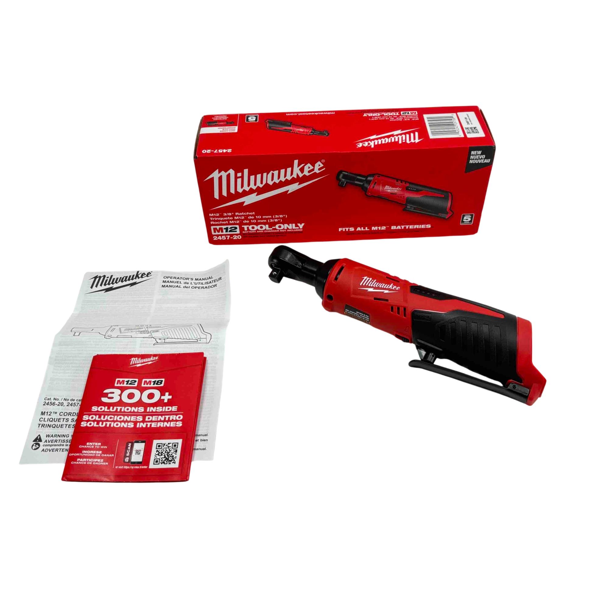 Milwaukee M12 3/8" Cordless Ratchet (Tool Only) – Compact, Brushless Power For Tight Spaces