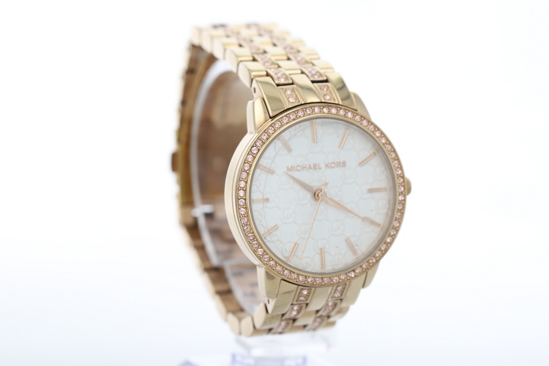 Michael Kors White and Silver Crystal Accent Women\'s Watch s-l400.jpg main image 4