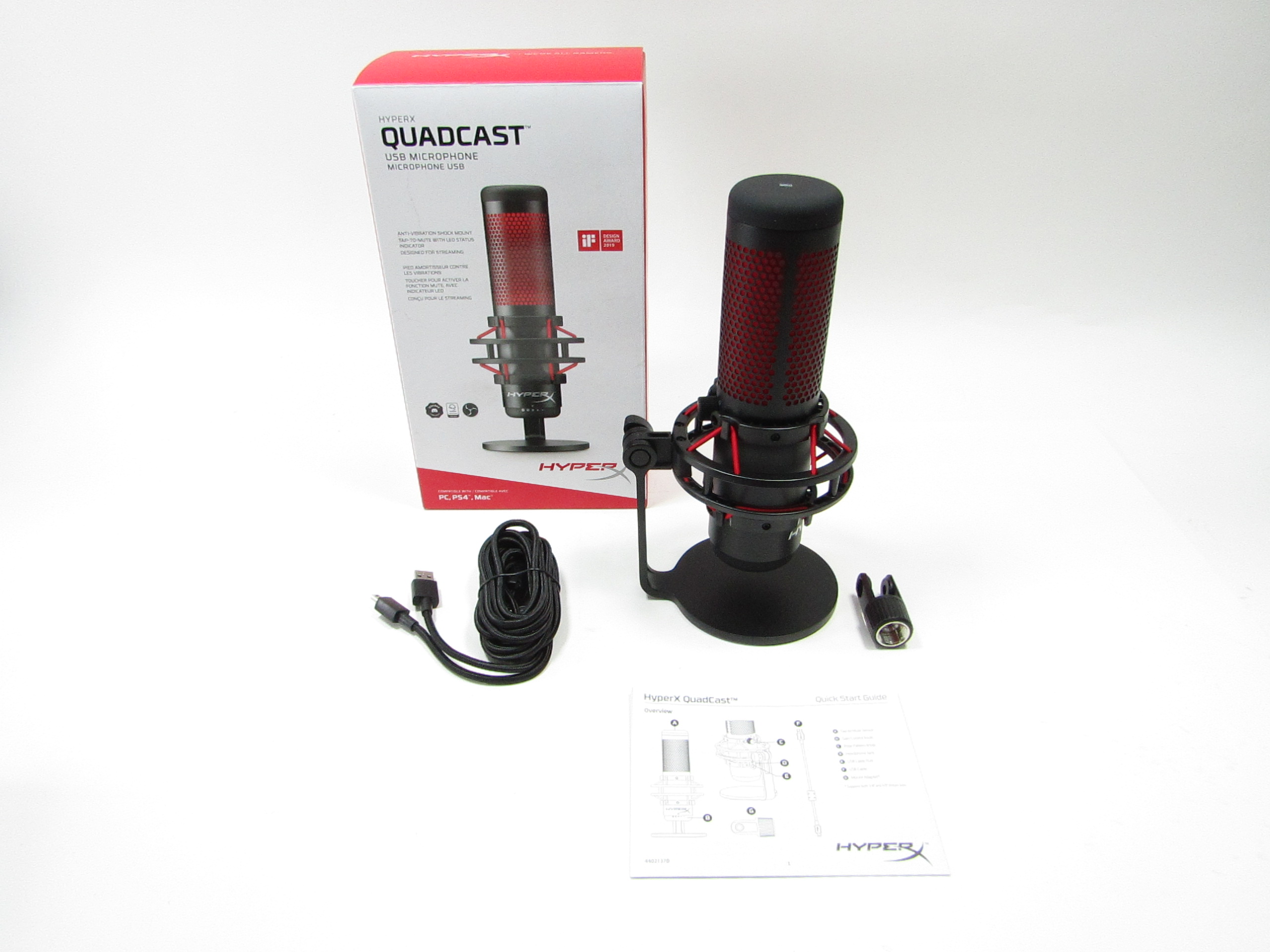 HyperX QuadCast Electret USB Condenser Microphone, Black/Red - 4P5P6AA —  Beach Camera