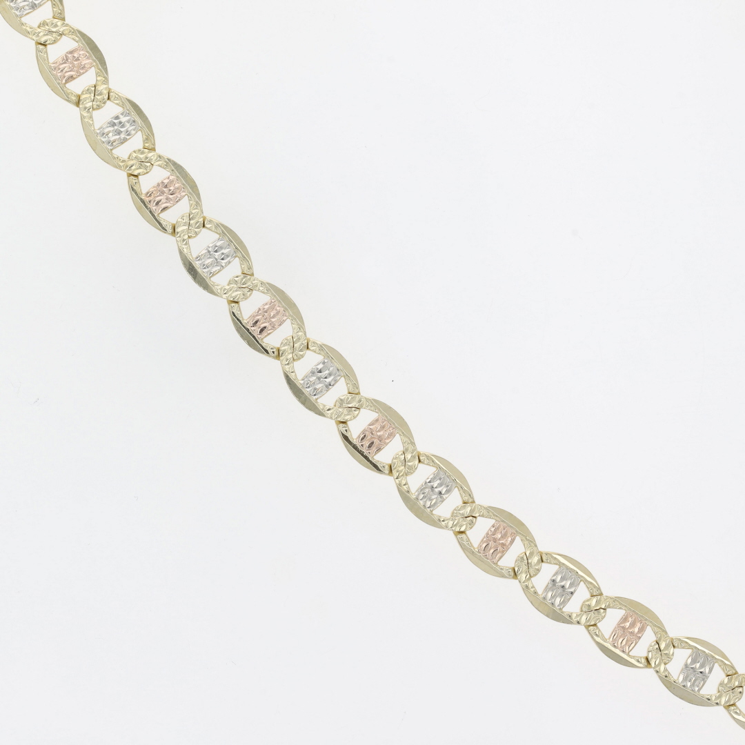 6.7mm Diamond-Cut Anchor Link Chain 26" Necklace 14k Multi-Tone Gold 24 ...