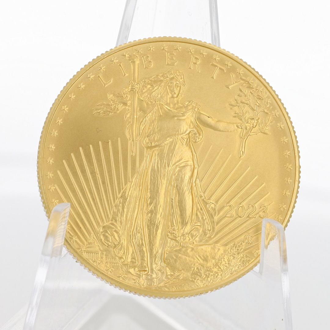 2023 $50 American Eagle Liberty 1 oz Fine Gold Coin with Plastic Sleeve