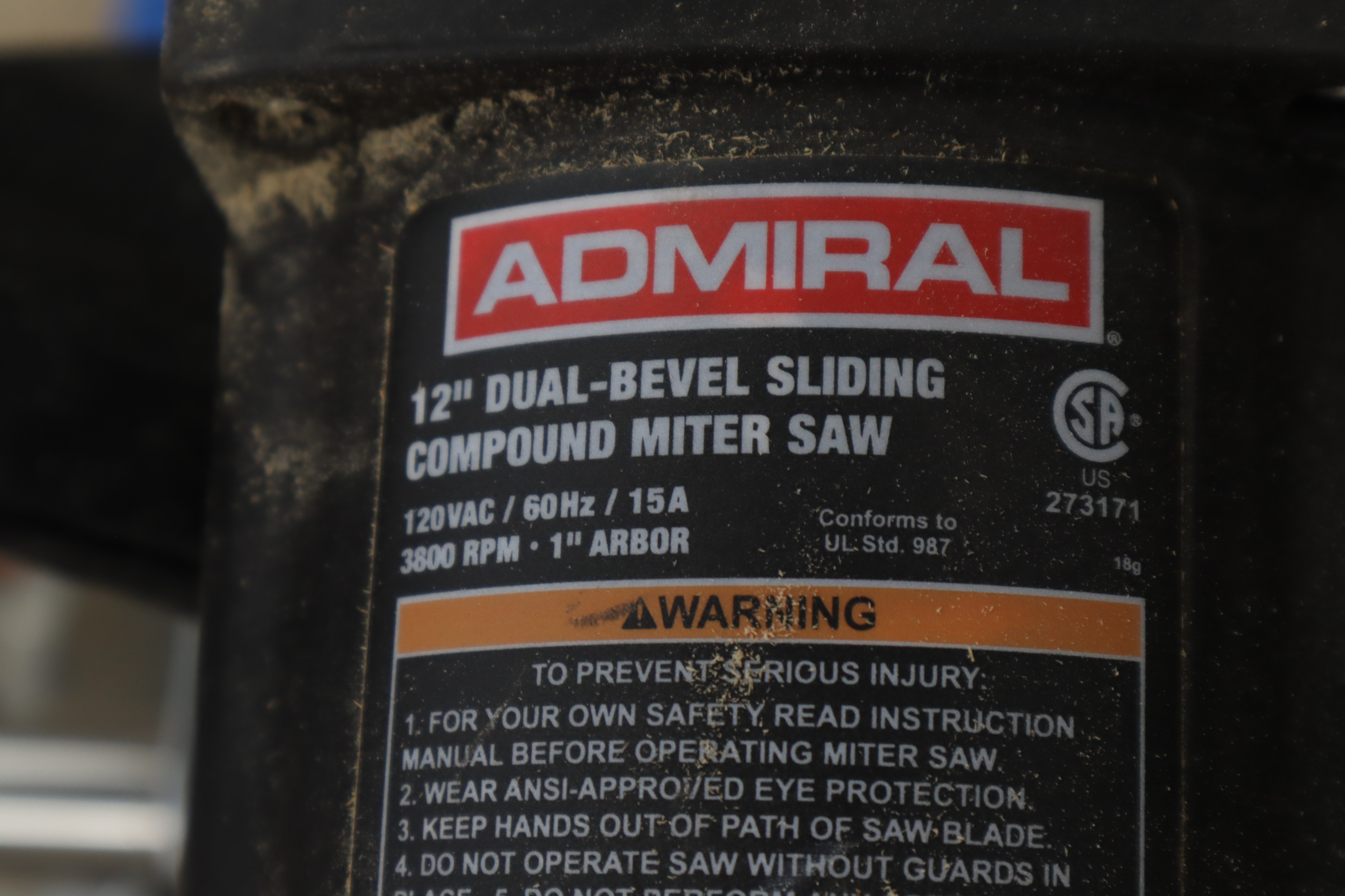 Admiral 64686 12 In. DualBevel Sliding Compound Miter Saw On Stand