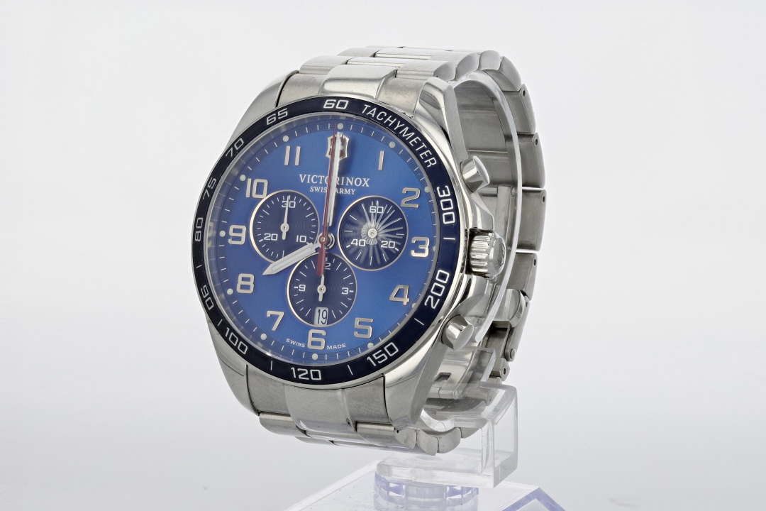 Victorinox Fieldforce Classic Blue Dial Chronograph Stainless Steel Mens Watch 8822