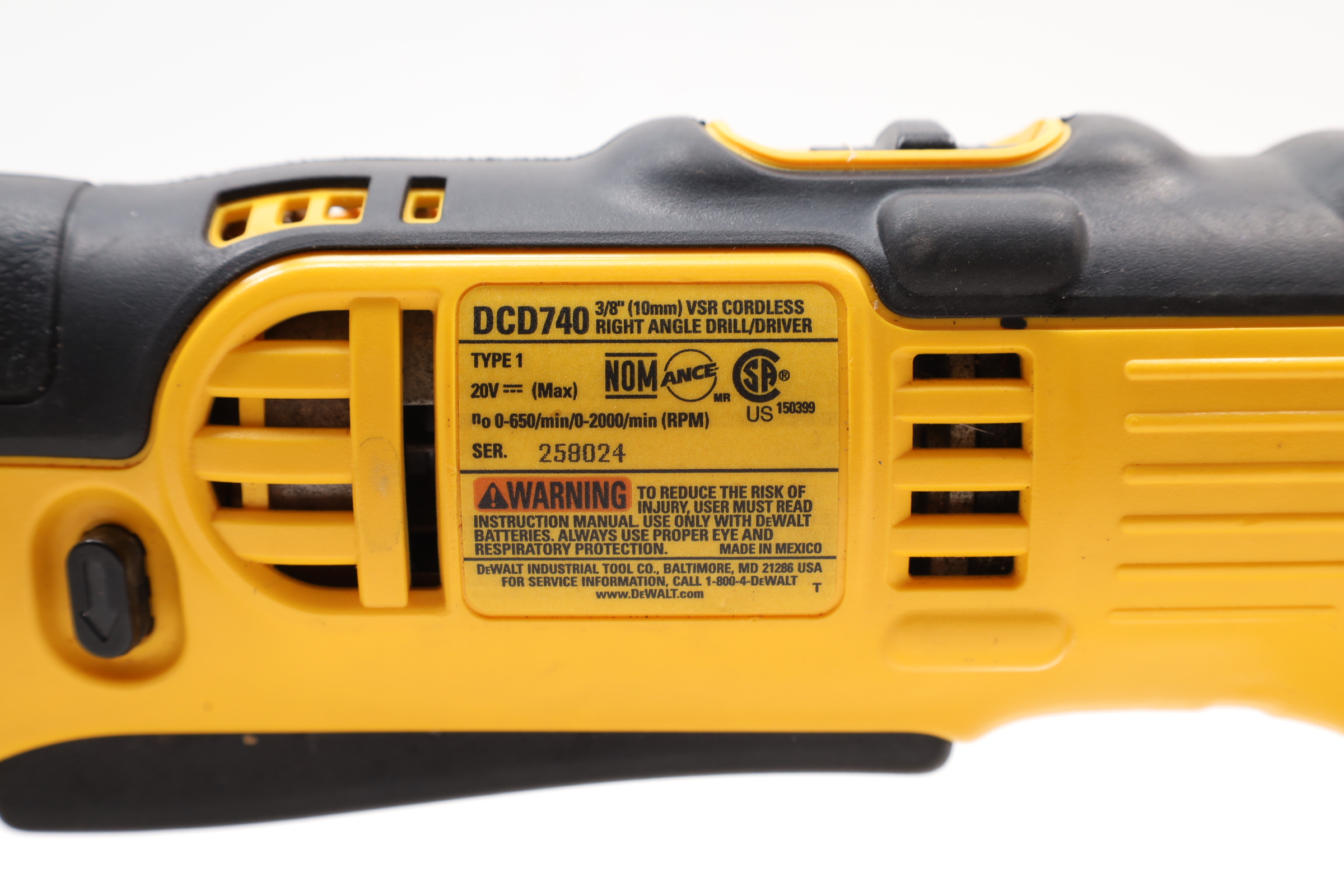 DeWalt DCD740 20V MAX 3/8