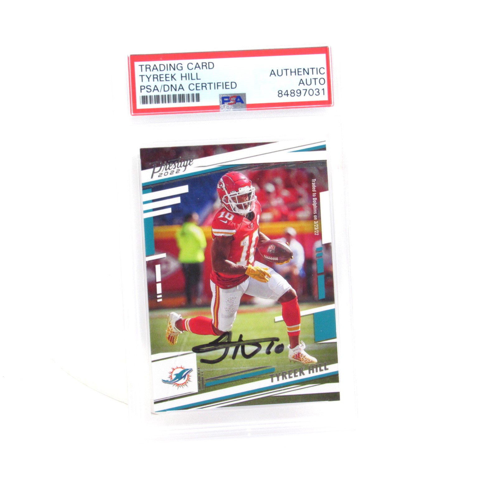 Tyreek Hill Auto #144 Panini 2022 Prestige Football PSA/DNA