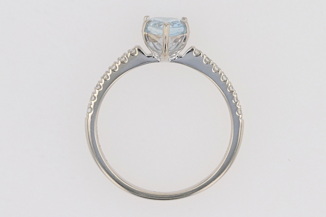 Effy® .99ctw Aquamarine w/ Diamond Accents Engagement Ring 14k White ...