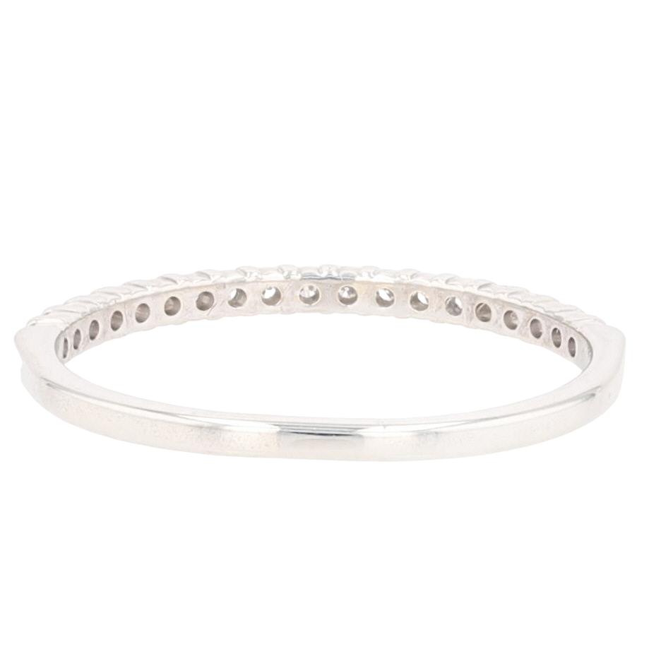.14ctw Round Cut Diamond Pavé Set Wedding Band Ring 10k White Gold Size 7.5