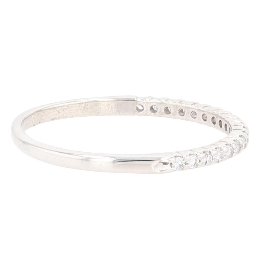 .14ctw Round Cut Diamond Pavé Set Wedding Band Ring 10k White Gold Size 7.5