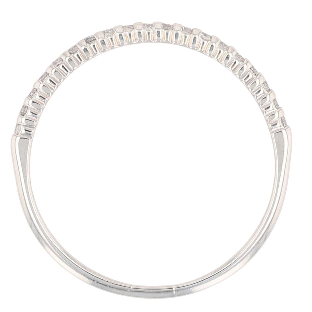 .14ctw Round Cut Diamond Pavé Set Wedding Band Ring 10k White Gold Size 7.5