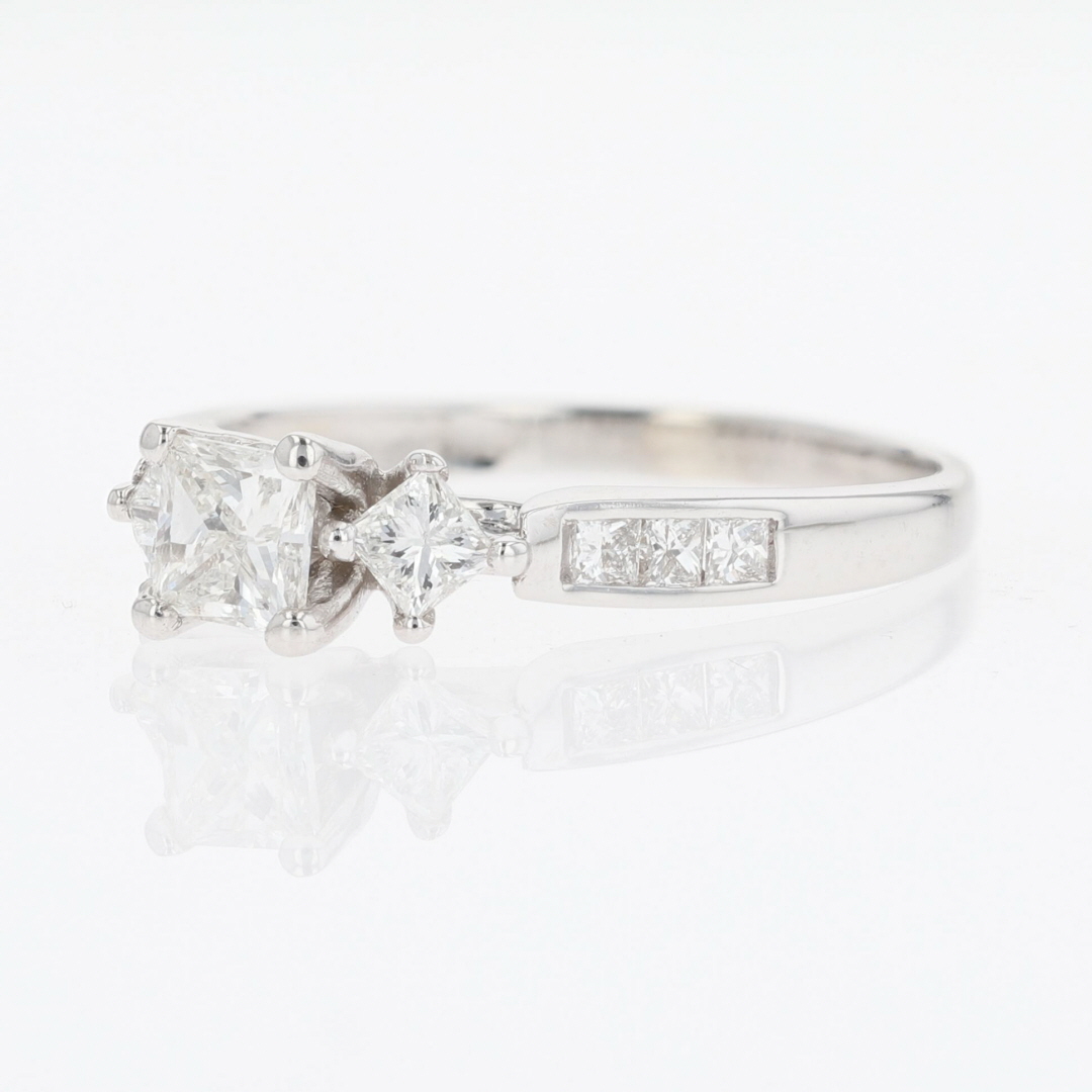 .95ctw Princess Cut Diamond Three-Stone Engagement Ring 14k White Gold ...