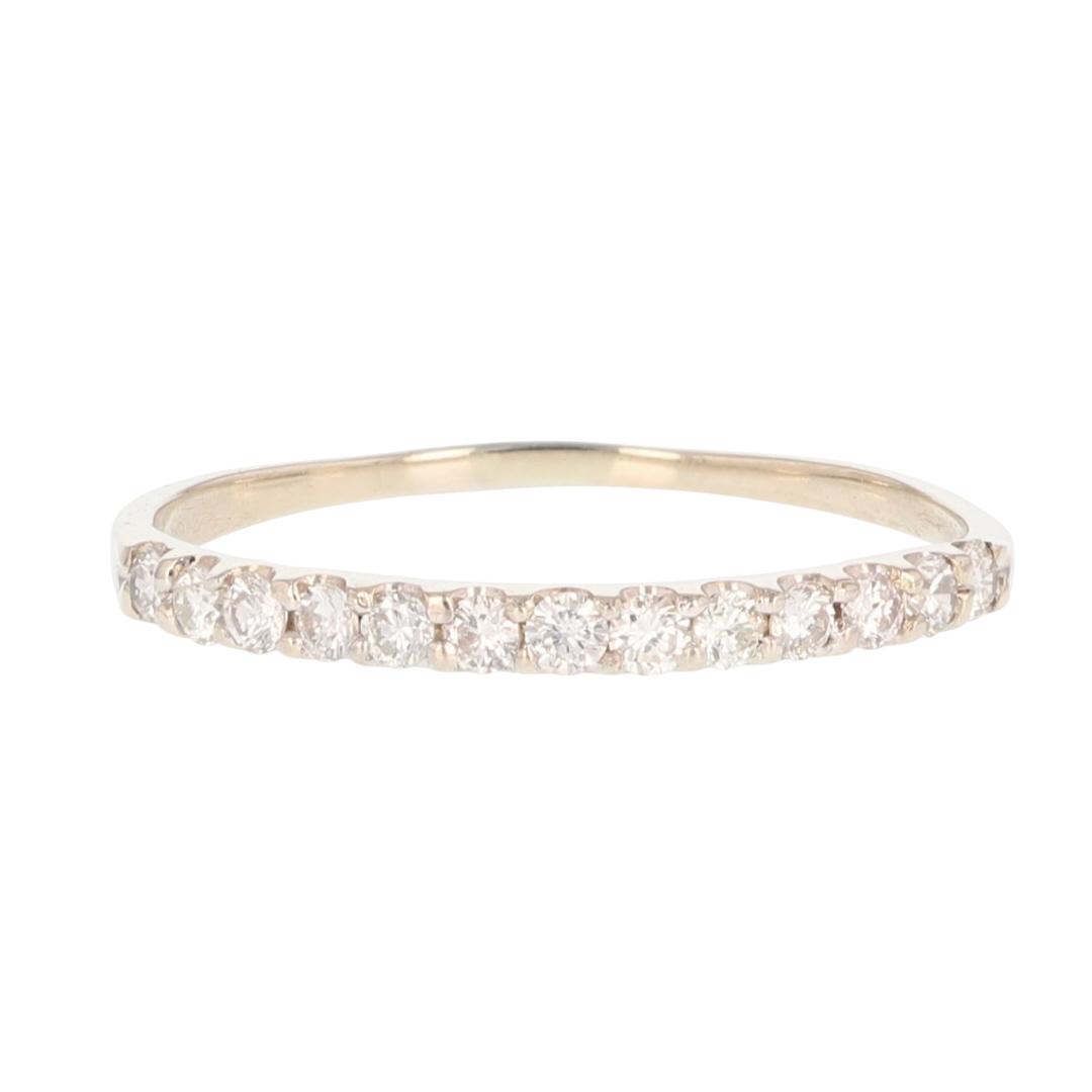 .24ctw Round Cut Diamond Prong-Set Wedding Band Ring 14k White Gold Size 9